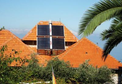 Solar domestic hot water system for a villa